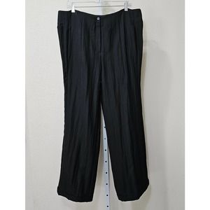 ANNETTE GORTZ Women's "NAO" Textured Black Wide Leg Cuffed Wool Pants sz 46